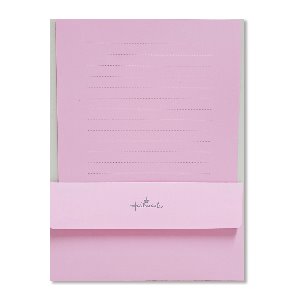 홀마크 컬러/색지 편선지 편지지세트-핑크