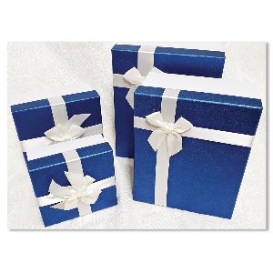 홀마크 리본 선물포장상자 4종세트-블루